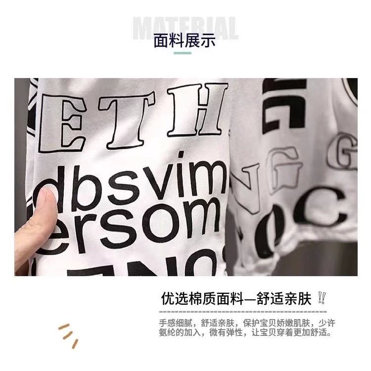 Set áo thun ngắn tay + quần short BXPB in họa tiết thời trang 2022 cho bé 3-15 tuổi 100-160