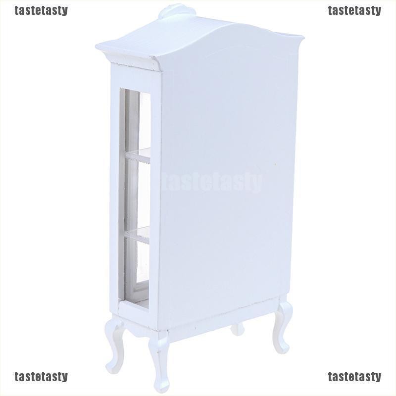 Tủ Gỗ Mini Màu Trắng Tỉ Lệ 1: 12 Trang Trí Nhà Búp Bê