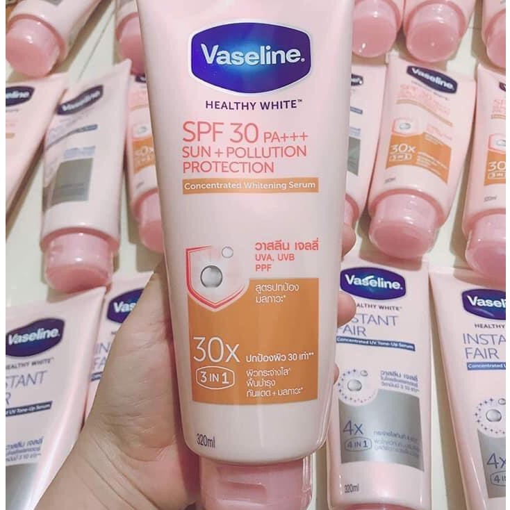 Dưỡng thể Vaseline 30X trắng da chống nắng  Healthy Bright SPF30 - Tuýp 320ml