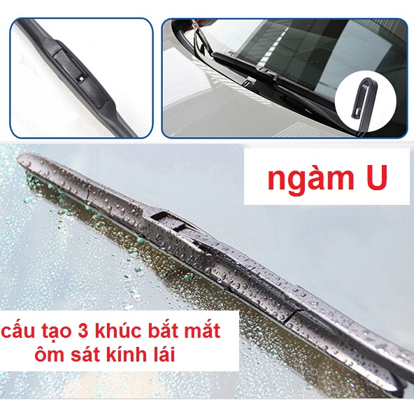 (Hàng sịn BH 1 năm) Gạt mưa ô tô Carall T170 ba khúc siêu sạch, bền bỉ ôm kính lái (tặng viên sủi)