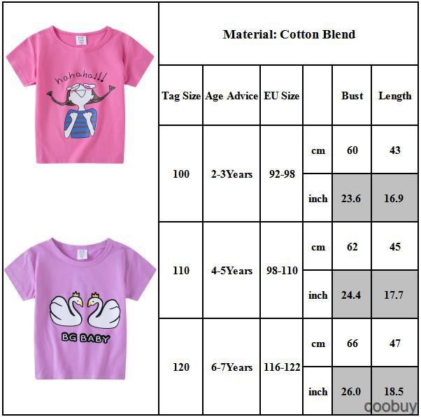 Áo thun tay ngắn in hình hoạt hình cho bé gái
