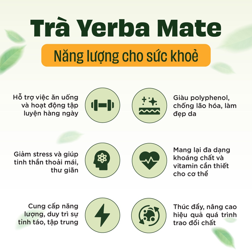 [COMBO] Trà Yerba Maté Loose Leaf 180g vị Truyền thống + Bình Thủy Tinh tiện lợi