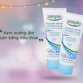 Kem Dưỡng Ẩm Cho Da Dầu Simple Clear Skin Oil Balancing Moisturiser.