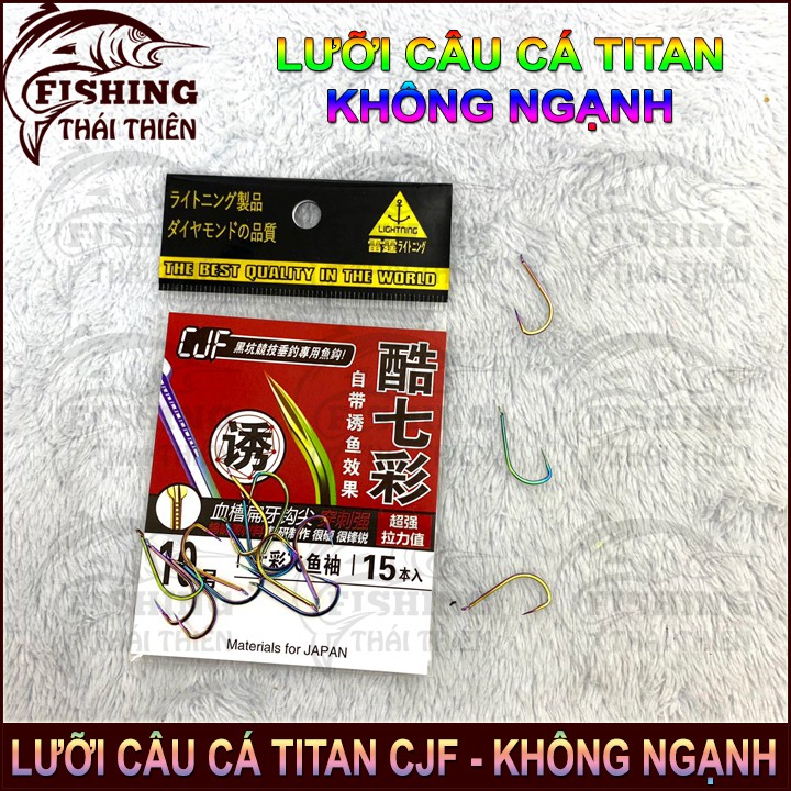 Lưỡi Câu Cá Titan 7 Màu CJF Không Ngạnh Siêu Cứng, bén Dùng Câu Cá Chép Rô Phi Lóc Sông Tự Nhiên Hồ Dịch Vụ