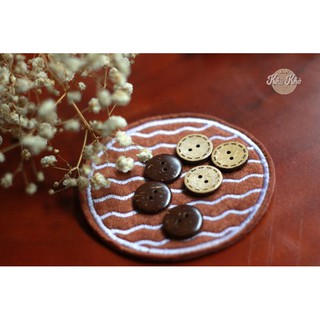 Khuy gỗ dừa có viền handmade 15mm