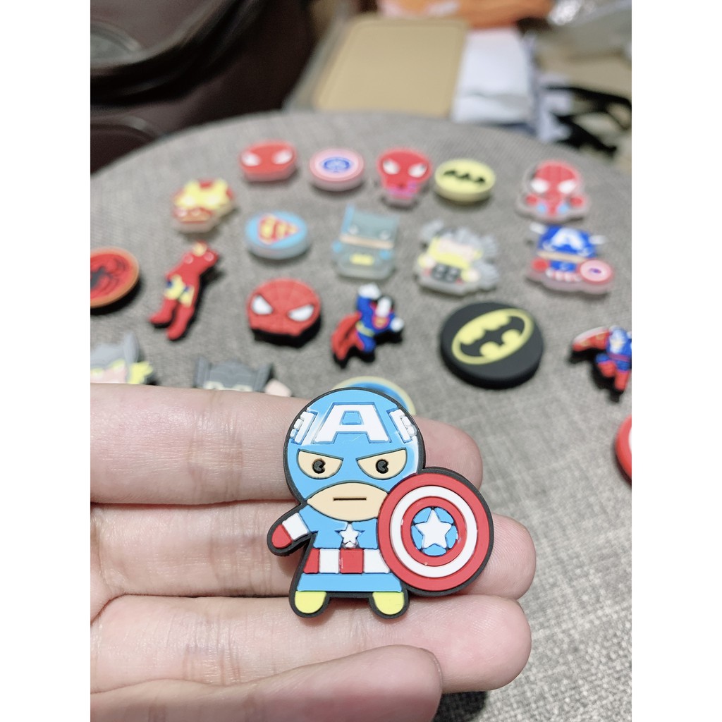 Charm /Jibitz Siêu Nhân Avengers GẮN DÉP CROCS - ỐP ĐIỆN THOẠI bằng cao su