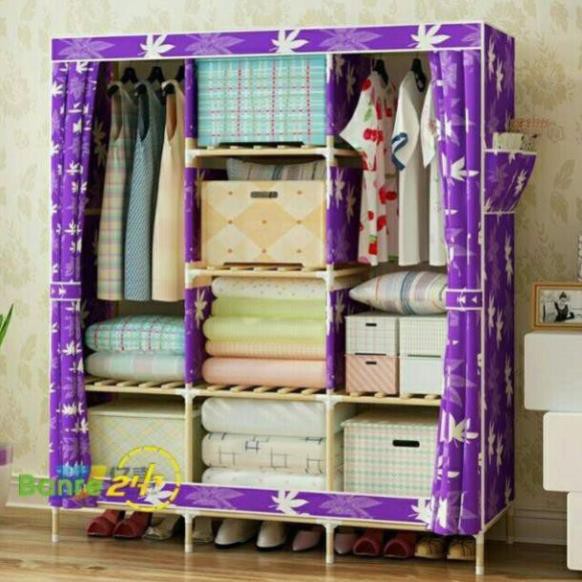 Compo Tủ vải khung gỗ 3 buồng