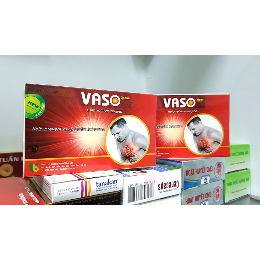 Vaso  New - Hỗ trợ tăng cường sức khỏe tim mạch, làm mạnh tim, phòng ngừa và hỗ trợ trong nhồi máu cơ tim