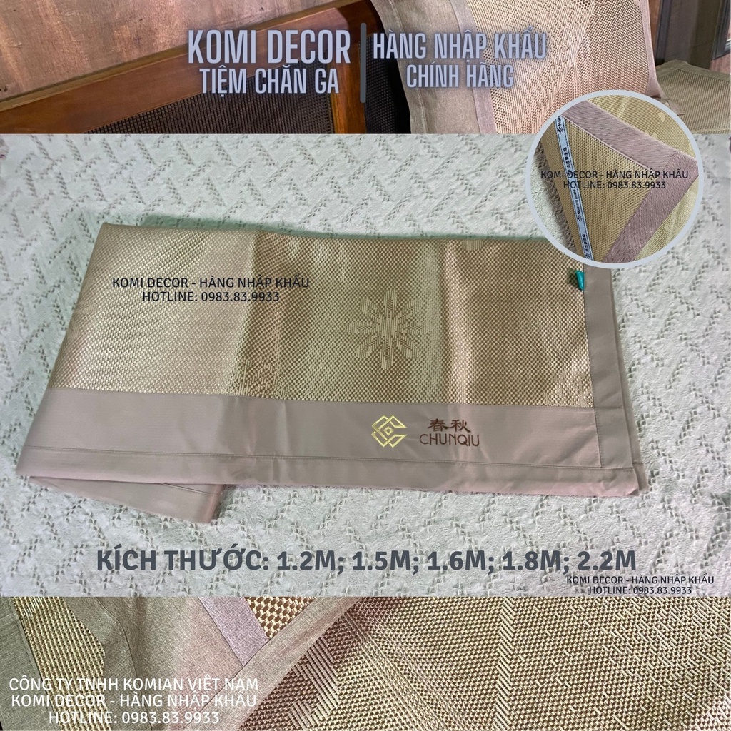Chiếu Mây Điều Hòa Lụa Chunqui Komi Decor- Lụa Lót lưới siêu dầy , Thoáng Khí , Siêu Lạnh - 2022