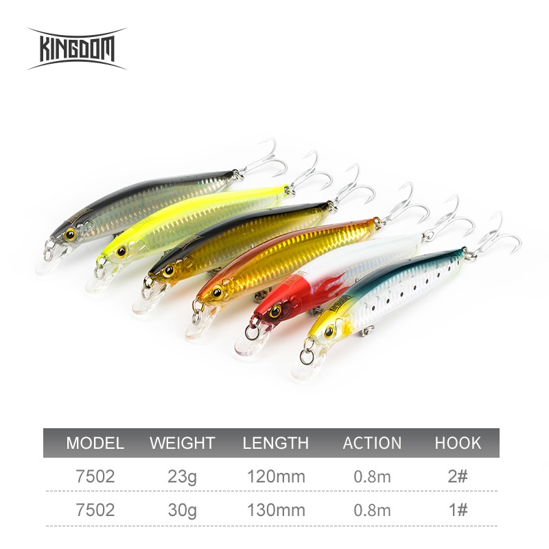 Mồi Giả Câu Cá Kingdom 7502 120mm/23g 130mm/30g Chuyên Dụng Chất Lượng Cao