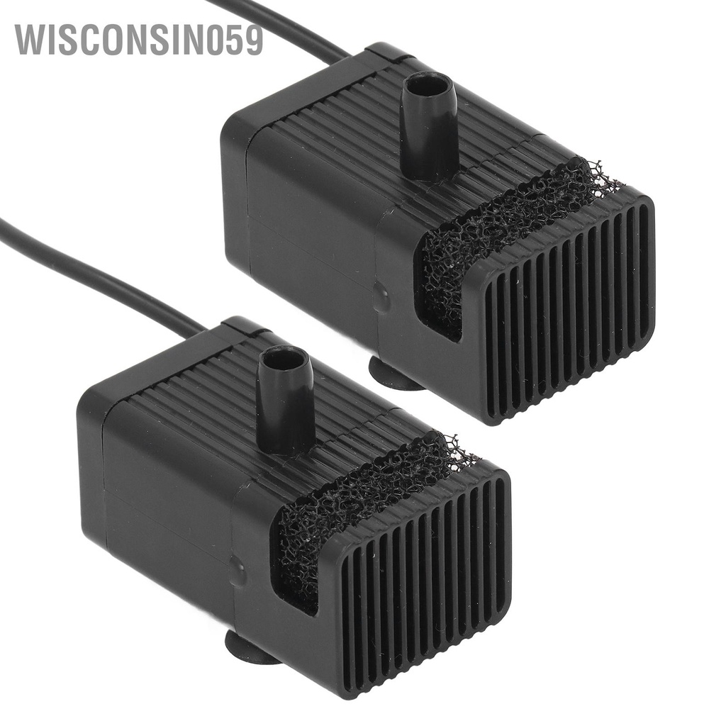 2 Máy bơm nước nhỏ không chổi than bộ lọc DC 5V không tuần hoàn hút thấp cho bể cá