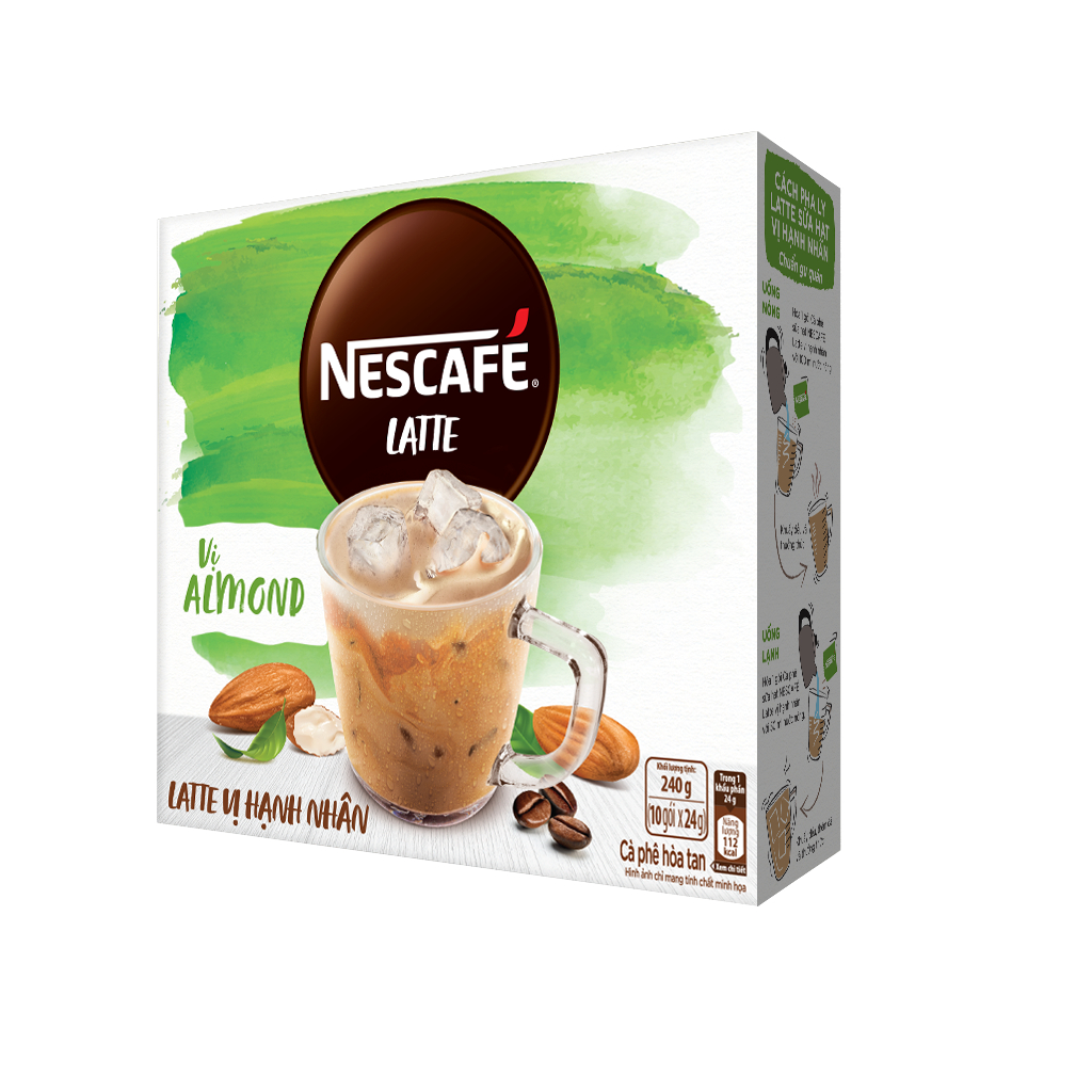 Cà phê hòa tan NESCAFÉ Latte Sữa Hạt Vị Hạnh Nhân