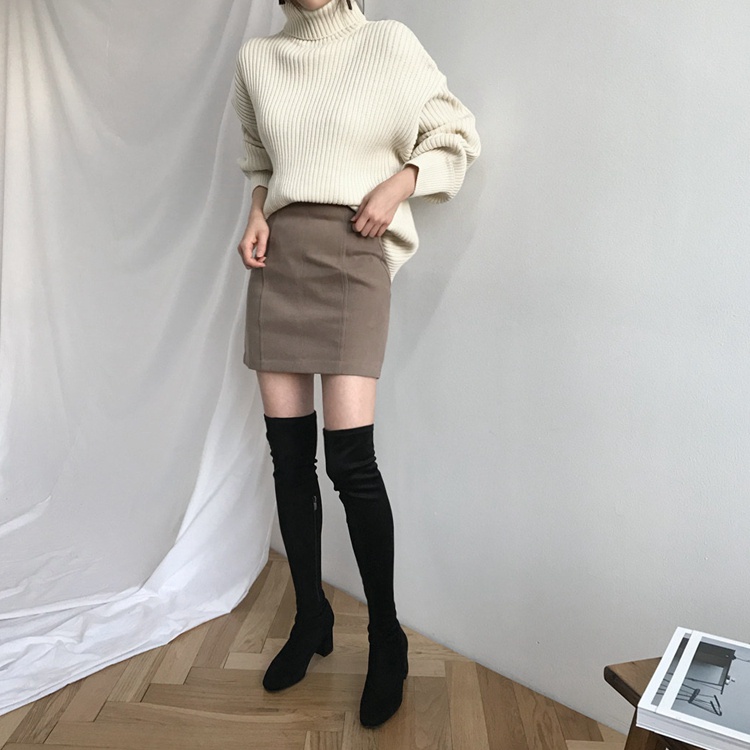 Áo sweater cổ lọ dáng rộng màu trơn phong cách Hàn Quốc thời trang cho nữ 4 màu tùy chọn | BigBuy360 - bigbuy360.vn