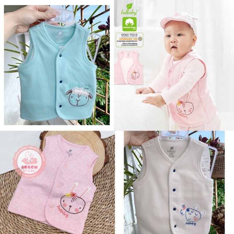 [BÁN CHẠY] Áo gile lót lông siêu ấm, nhẹ mịn Lullaby (12m-4y )