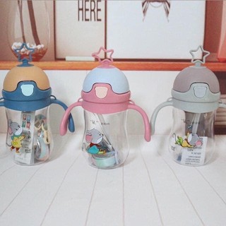 Bình nước nhựa trẻ em hình ngộ ngĩnh( có ống hút và dây đeo siêu tiện)