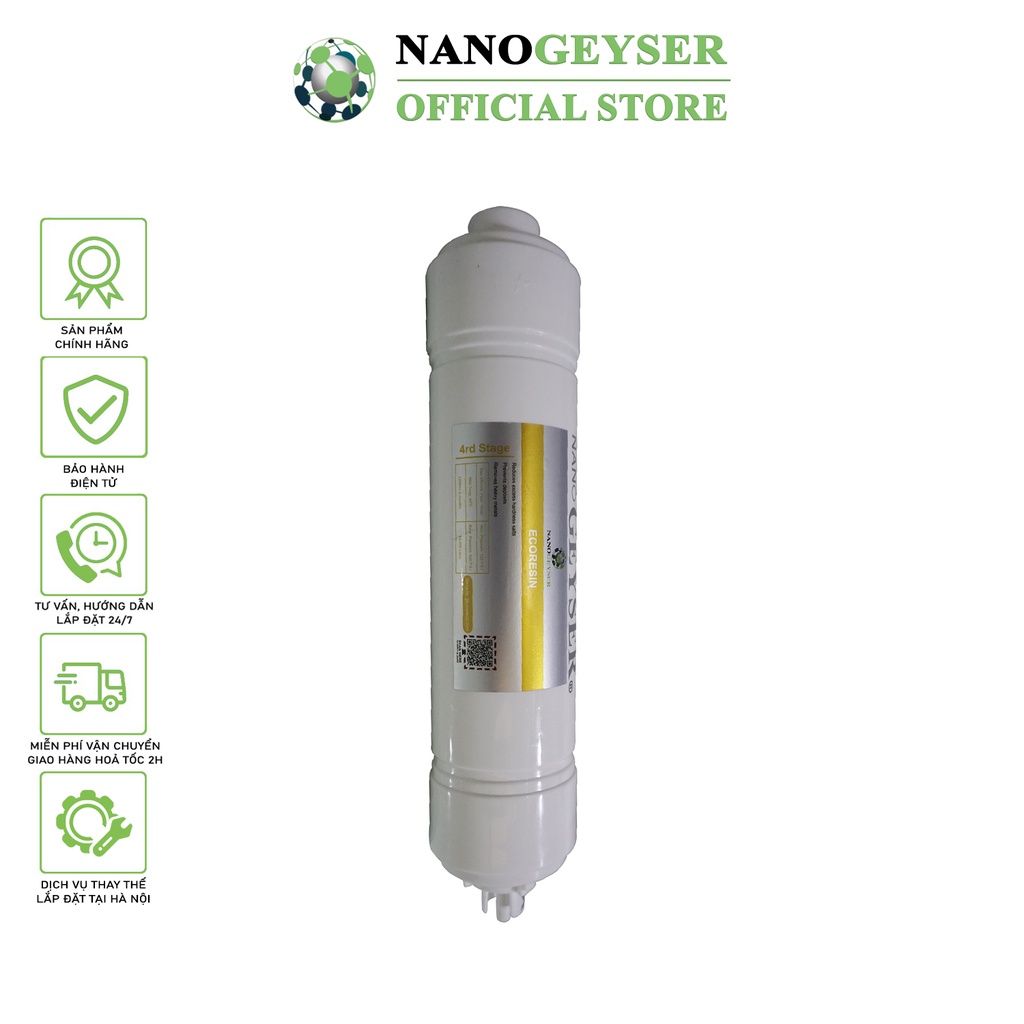 [Mã BMBAU50 giảm 10% đơn 99k] Lõi EcoResin Nano Geyser, Giúp làm mềm nước, Dùng cho máy Geyser Eco Max, Ecotar, TK...