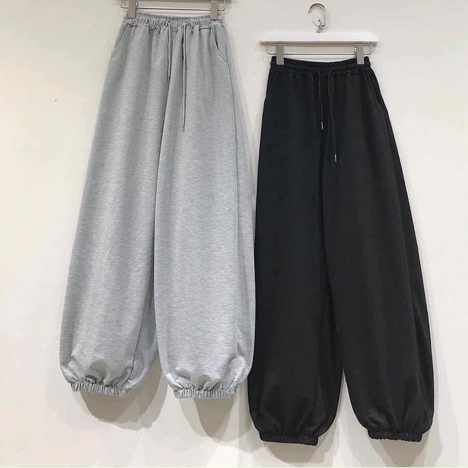 Quần ống rộng nữ, quần jogger nữ túi hộp lưng cao dáng suông thun phong cách QJ410