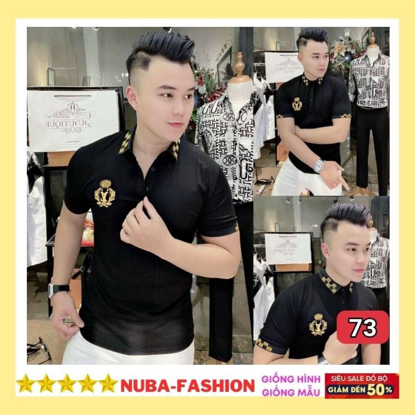 Áo thun nam cổ bẻ cao cấp, áo phông đẹp giá rẻ,AT 73