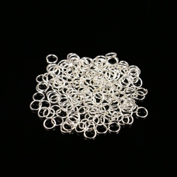 Set 200 vòng kim loại mạ bạc dùng để làm trang sức
