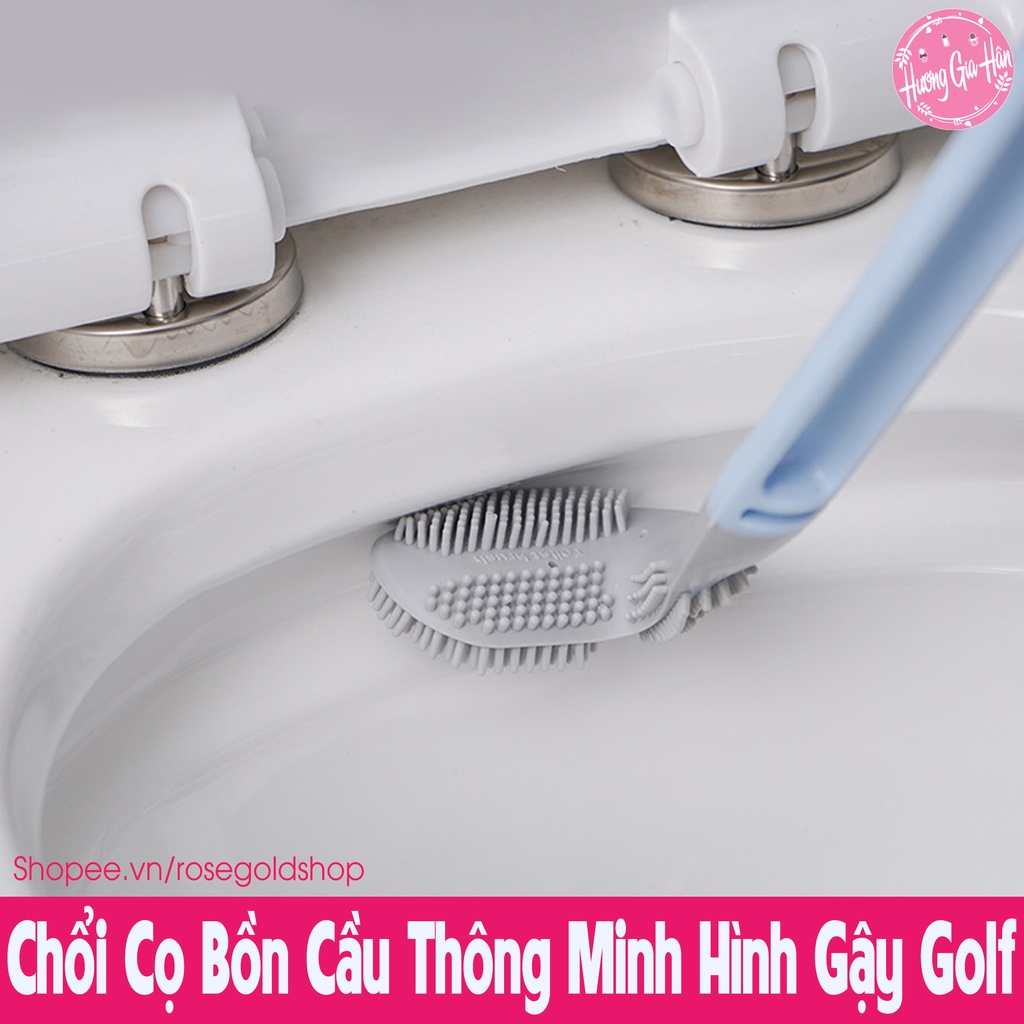 Cọ Bồn Cầu Silicon Thông Minh Hình Gậy Golf [Tặng Kèm Móc], Cọ Toilet Nhà Vệ Sinh Cao Cấp - Parroti Silicon