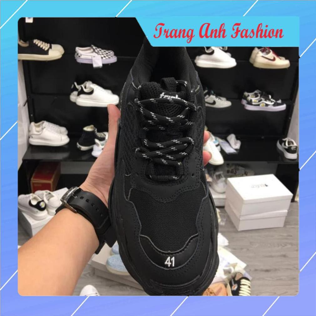 [Video tận cảnh]Giày Sneaker Balen Nam Nữ Đế Bẩn Trips Cao Cấp + Màu Đen - Trang Anh Fashion