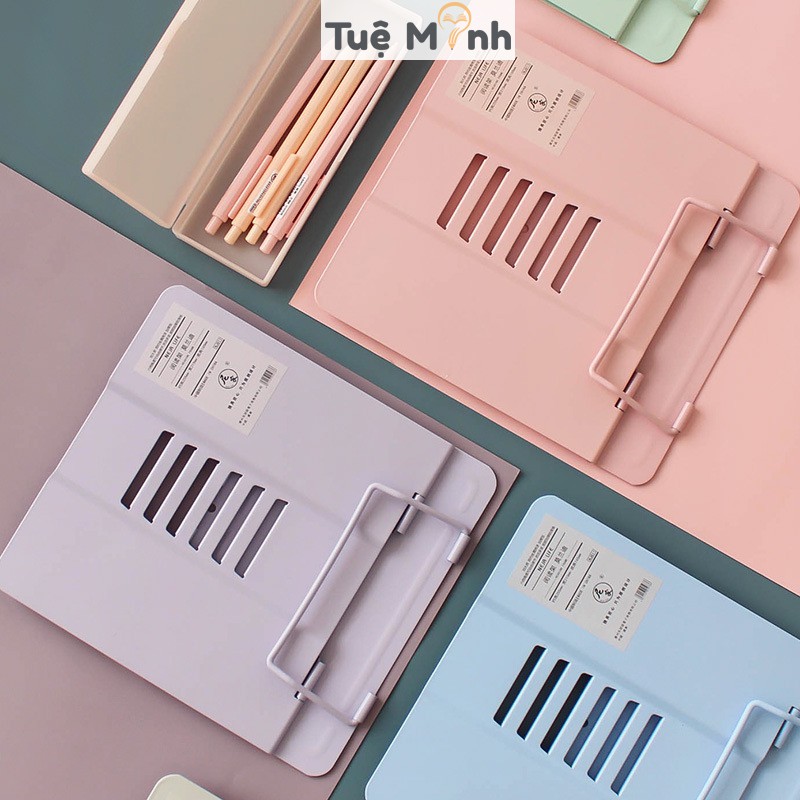 Giá đỡ kẹp sách kim loại Pastel K30 chống cận thị, giữ ipad, điện thoại để bàn