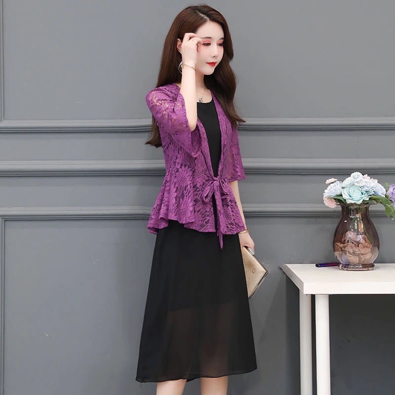 Áo khoác trung niên ren mỏng