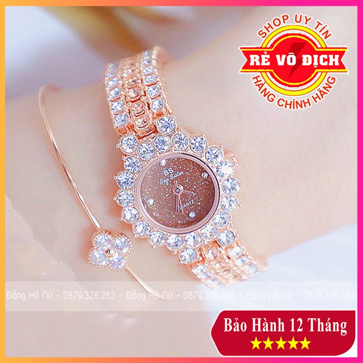 Đồng hồ nữ BS Bee Sister ♥️FreeShip♥️ Viền đính đá sang trọng, nhỏ nhắn xinh xắn - Hàng chính hãng ♥️ Bảo hành 12 tháng