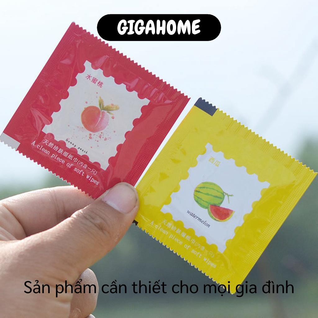 Giấy ướt tiện dụng  ️ GIÁ VỐN Set 10 khăn lau trái cây dùng 1 lần- an toàn thực phẩm 9411