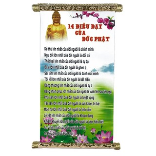 Tranh chữ thư pháp 14 Điều Đại Của Đức Phật trang trí tại gia đình, văn phòng