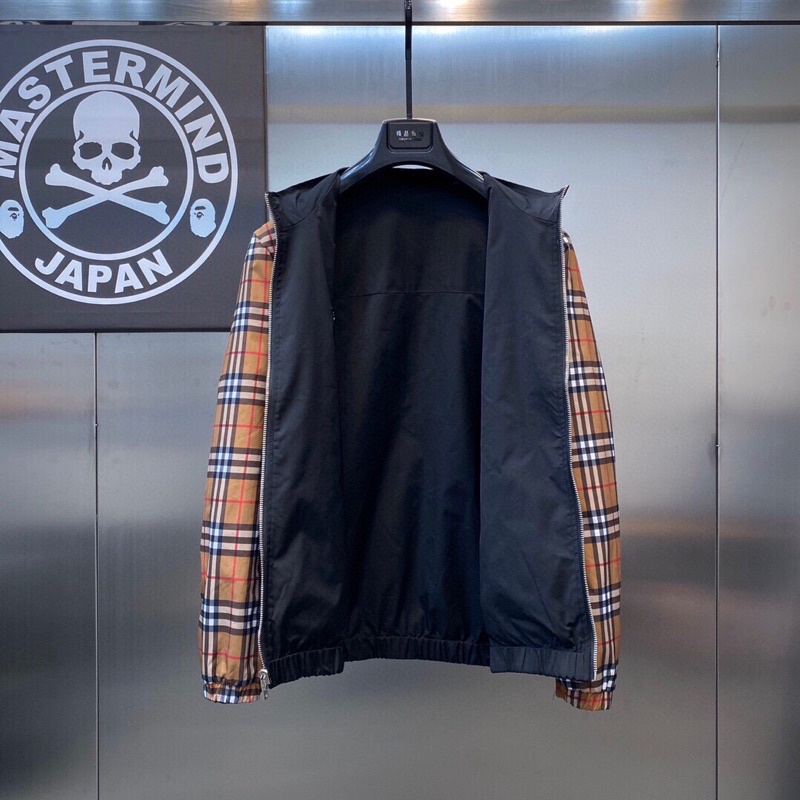 Áo khoác nam 2 mặt BURBERRY BBR khóa zip kim loại cao cấp