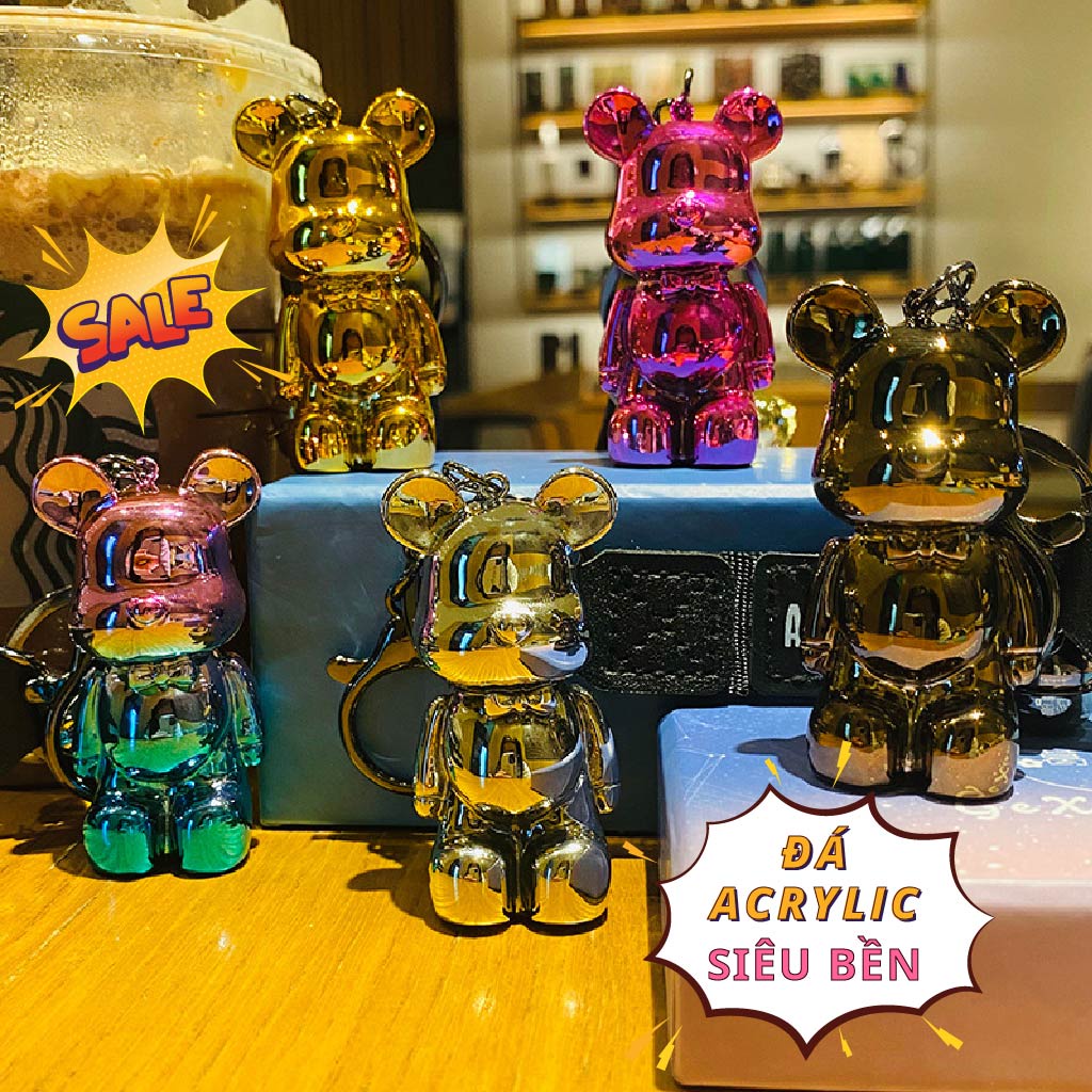 Móc Khóa Cute KOBI Cao Cấp, Móc Khóa Gấu Bearbrick Lego Hàn Quốc đủ màu sắc hot trend Tiktok 2022