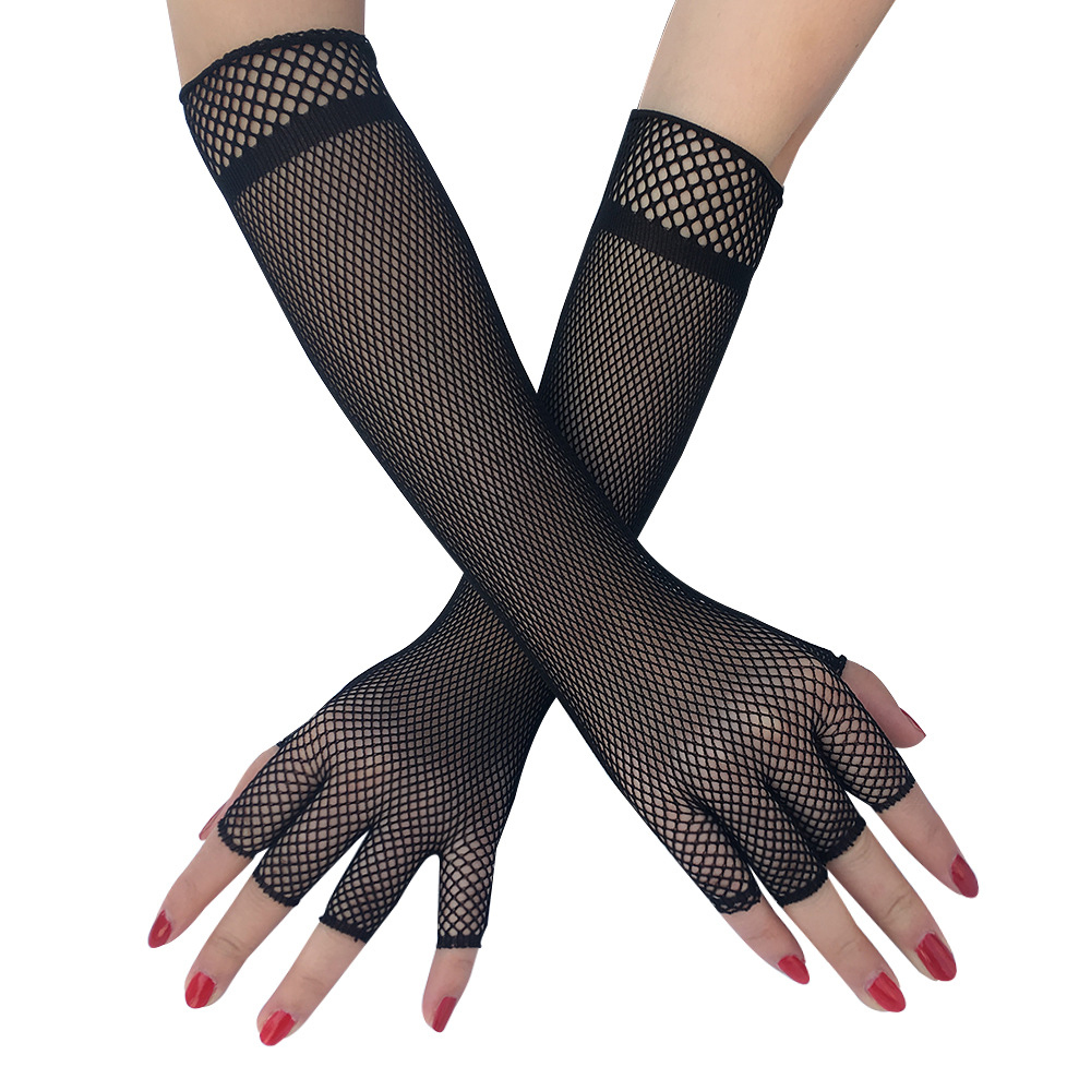 Găng Tay Lưới Hở Ngón Phong Cách Lolita Quyến Rũ