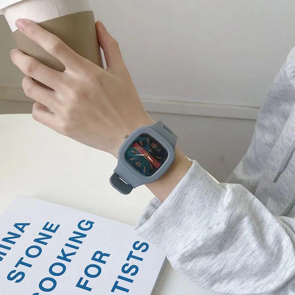 Đồng Hồ Đeo Tay Morandi Màu Sắc Chilly Vuông Sáng Tạo Phong Cách Hàn Quốc Dành Cho Nam Và Nữ