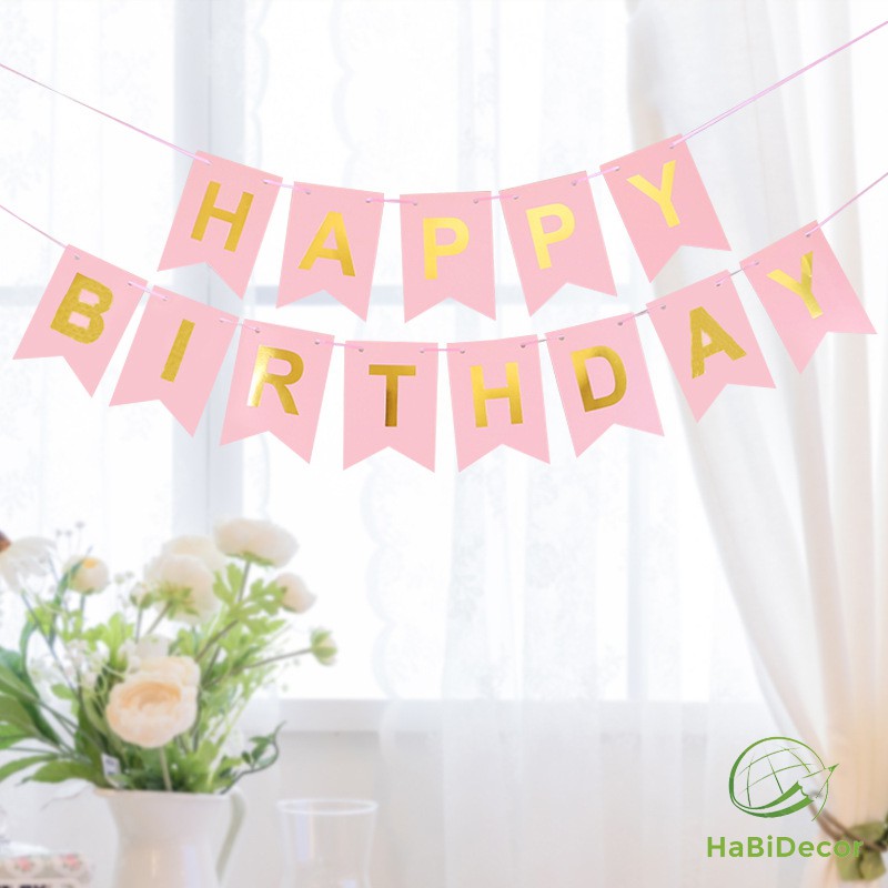 [TẶNG DÂY] Dây Chữ Happy Birthday Trang Trí Sinh Nhật Cho Bé Trai, Bé Gái Tại Nhà Siêu Đẹp PK01