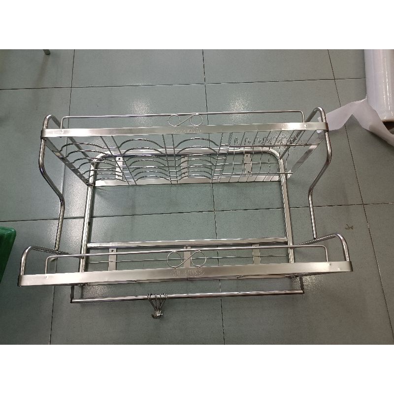 kệ úp chén dĩa 2 tầng bằng inox 100% loại dày. nhiều size