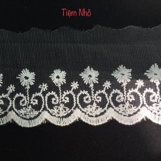 Ren lưới thêu hoa bản 6cm