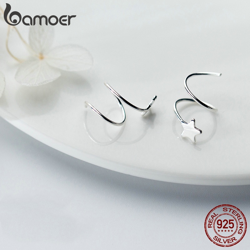 Bông tai BAMOER ngôi sao năm cánh bạc 925 thời trang