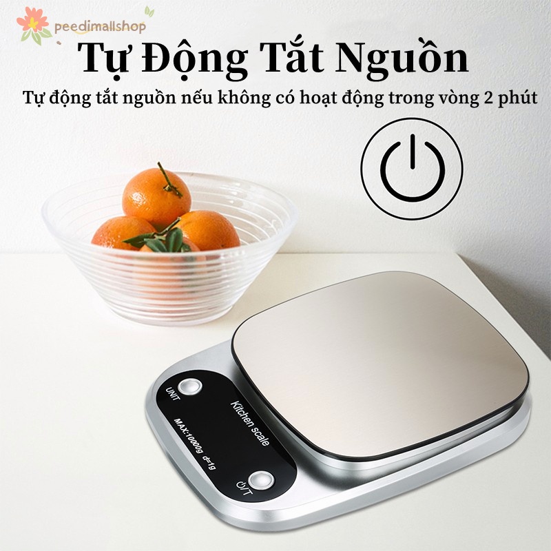 Cân Tiểu Ly Điện Tử Nhà Bếp Mini Định Lượng 0,1g - 3kg/0,1g - 5kg/1g - 10kg Làm Bánh Độ Chính Xác Cao Kèm 2 Viên Pin AA