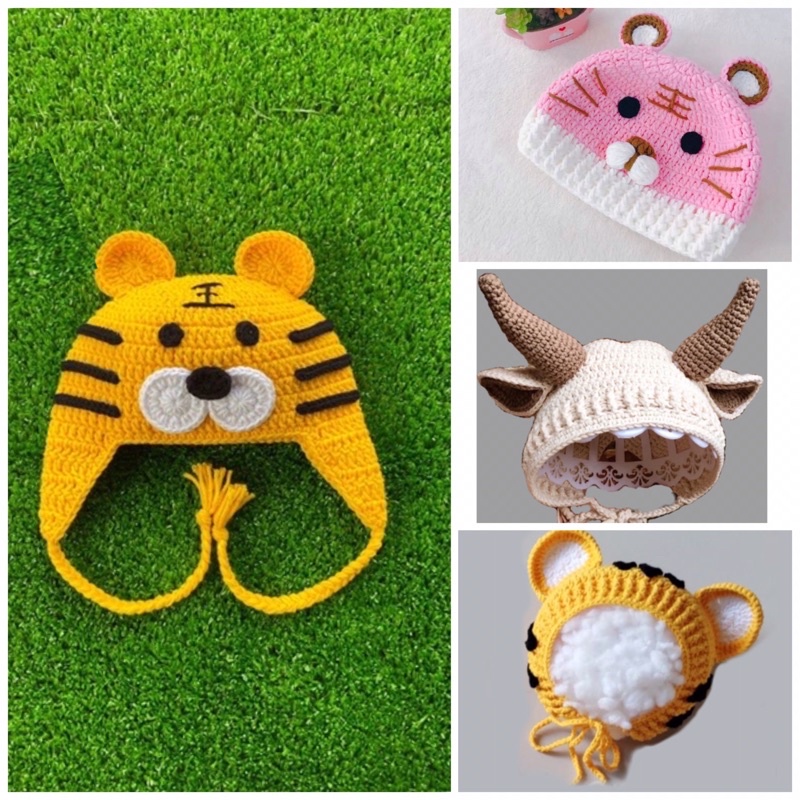 Mũ len hình Trâu , Hổ ngộ nghĩnh cho bé