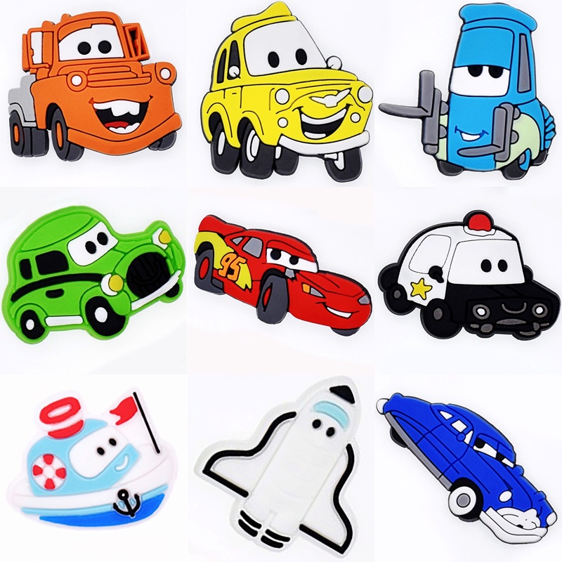Set 9 Phụ Kiện Khóa Giày Crocs Bằng Cao Su PVC Mềm Hình Chiếc Giày Hoạt Hình Trang Trí Sân Vườn