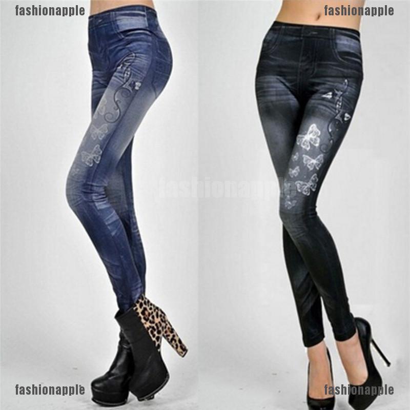Quần Legging Giả Jeans Thời Trang Quyến Rũ Cho Nữ