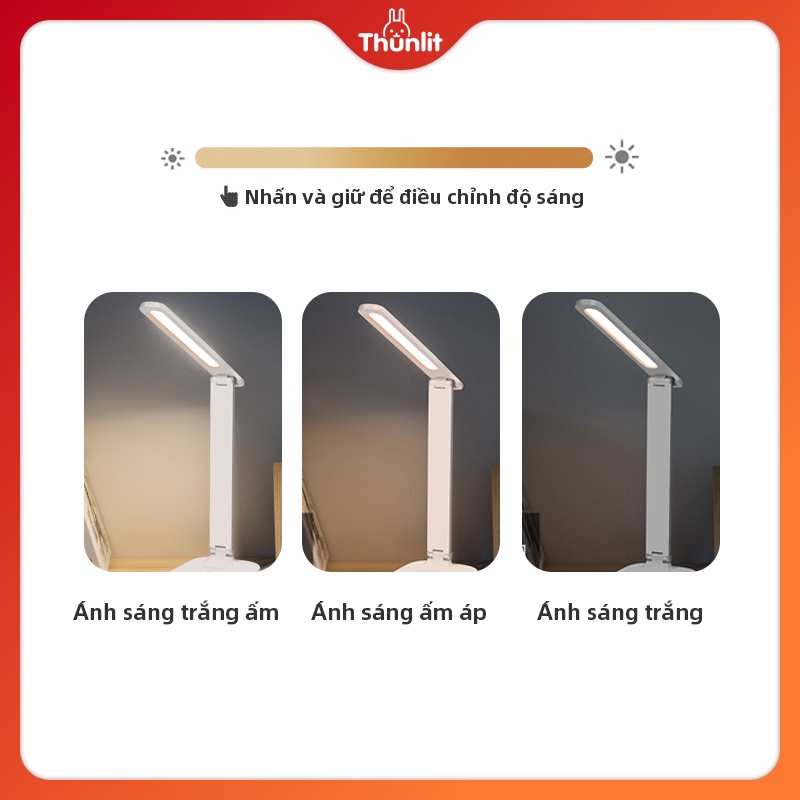 Đèn để bàn THUNLIT 2000mah 3 chế độ màu sắc