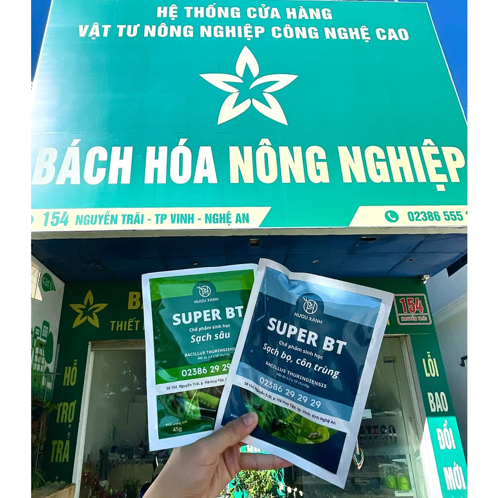 Chế Phẩm Sinh Học Super BT Chuyên Trị Sạch Sâu, Bọ Trí, Bọ Cánh Cứng, Ruồi Vàng HƯƠU XANH