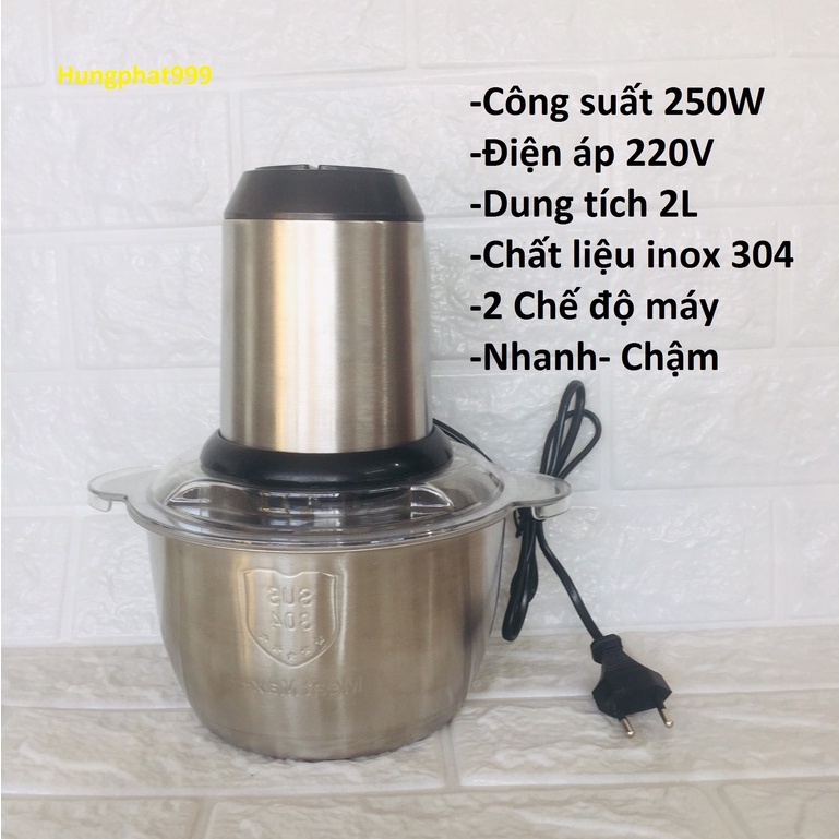 Máy Xay Thịt Cầm Tay Cối Inox Đa Năng 4...