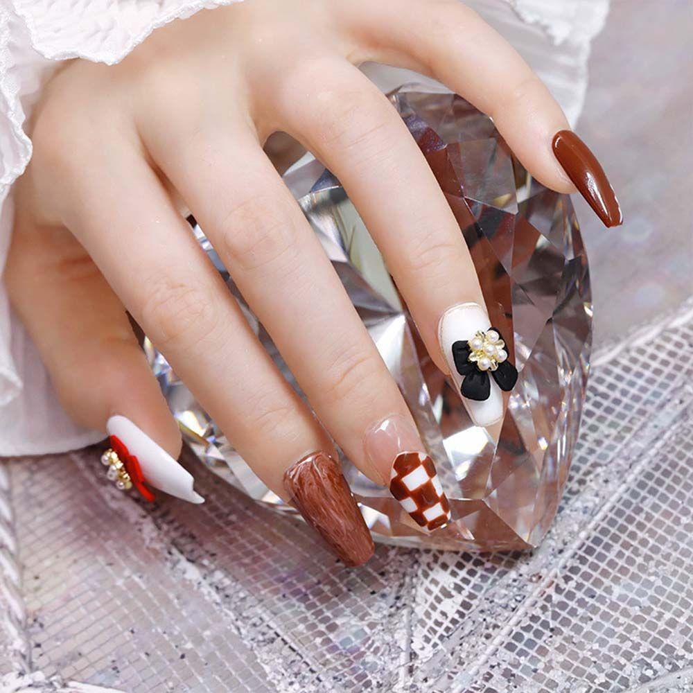 Phụ Kiện Trang Trí Móng Tay Hình Nơ Và Bông Tuyết Bằng Hợp Kim Lấp Lánh DIY