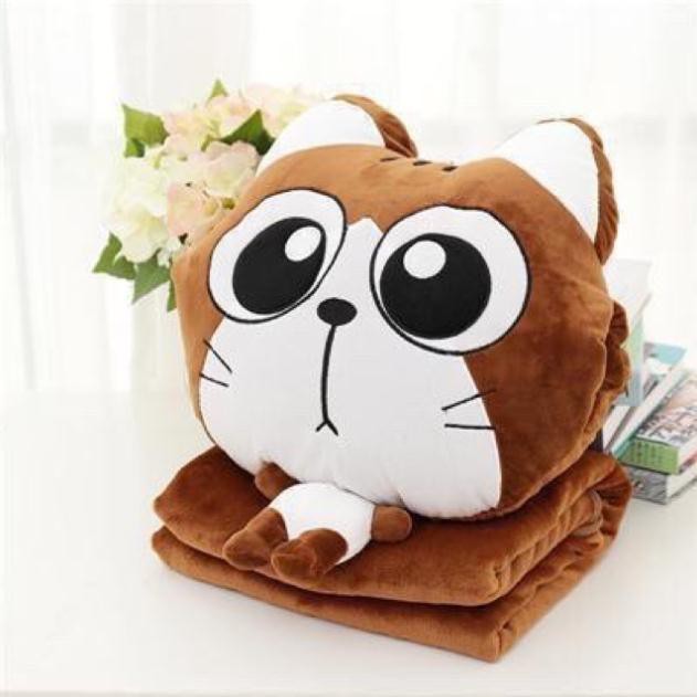Set chăn -gối -ôm thú văn phòng hình siêu cute tiện ích
