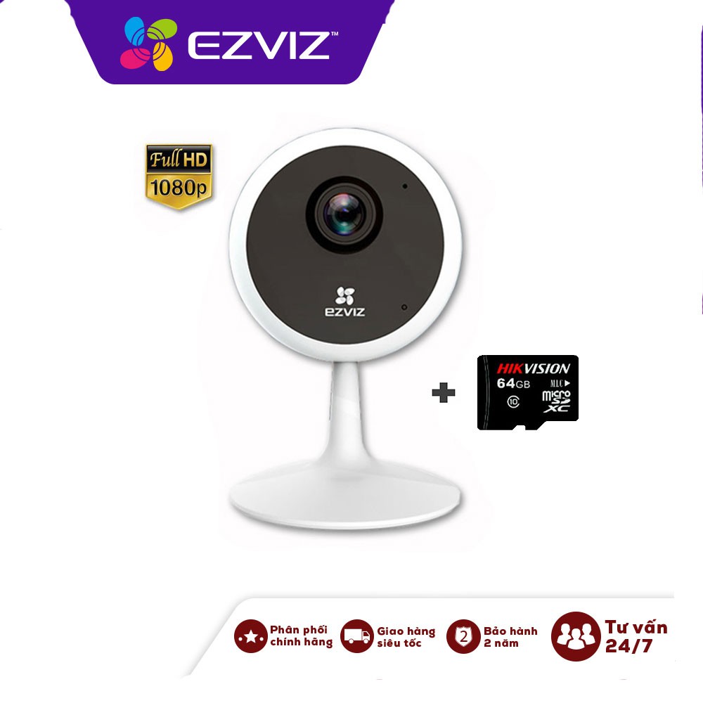 Camera IP Wifi EZVIZ C1C 2MP + Thẻ nhớ HIKVISION 32GB 64GB Tốc độ đọc ghi 90Mb/s | BigBuy360 - bigbuy360.vn