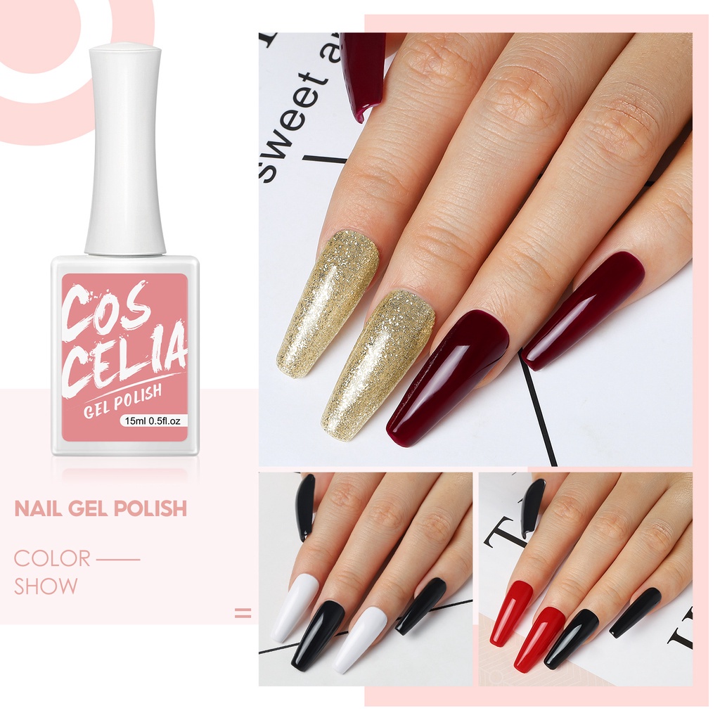 [Hàng mới về] Lọ gel sơn móng tay COSCELIA UV LED nhiều màu sắc tùy chọn lâu trôi 15ml