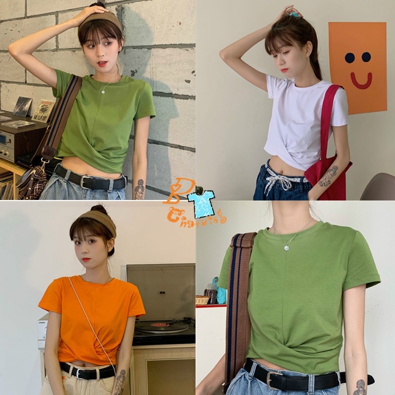 áo croptop nữ Xoắn Eo Gợi Cảm Hàn Quốc